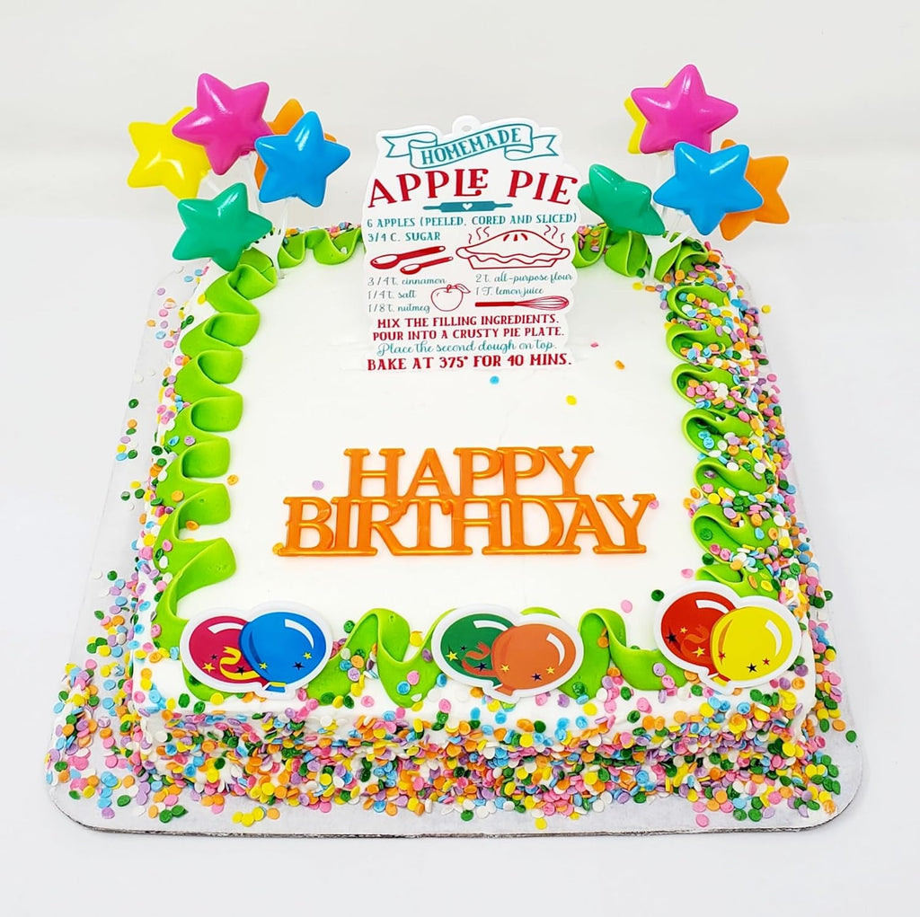Homemade Apple Pie Recipe Birthday Cake Topper Set