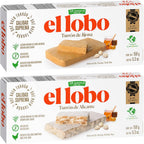 El Lobo Turron Alicante & Jijona Variety Pack, Spanish Hard & Soft Almond Nougat - Traditional Crunchy & Creamy Turrone From Spain, Gluten Free, 2 Pack