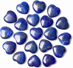 20PCS Lapis Lazuli Stone Crystal Heart Shaped Stones Polished Healing Crystals Natural Cute Pocket Trinket Gemstone Reiki Wholesale Set Balancing Meditation Mothers Day Bulk Gifts for Women