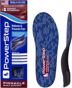 PowerStep Pinnacle Maxx Orthotic Insoles, Maximum Stability & Comfort, Firm & Flexible Angled Heel, Flat Feet & Overpronation, Heavy Duty Shoe Inserts for Men & Women, Made in USA