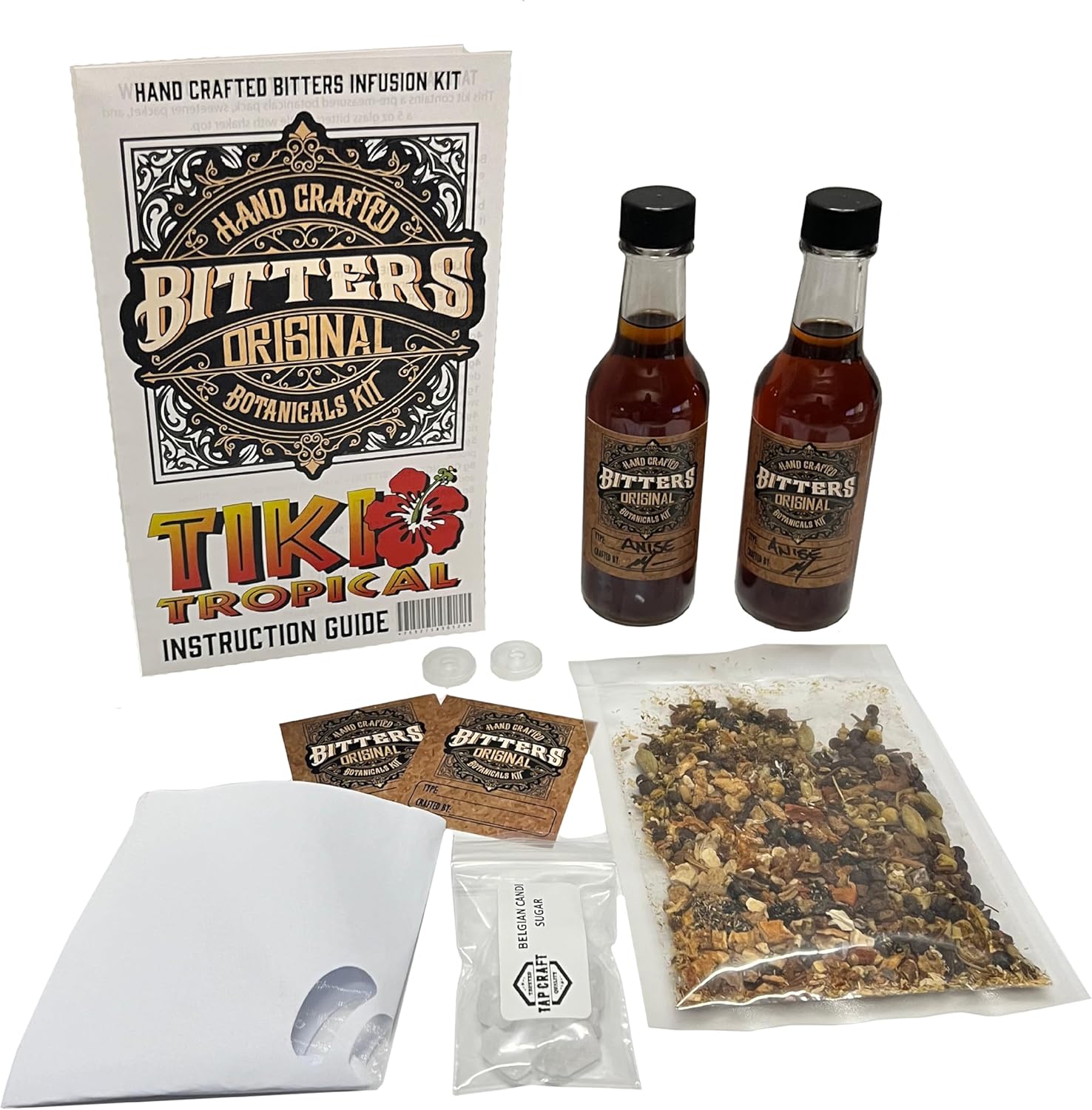 TAPCRAFT Tiki Bitters Making Kit – DIY Tropical Bitters Kit for Home Mixology and Craft Cocktails – Create Your Own Exotic Aromatic Infusion