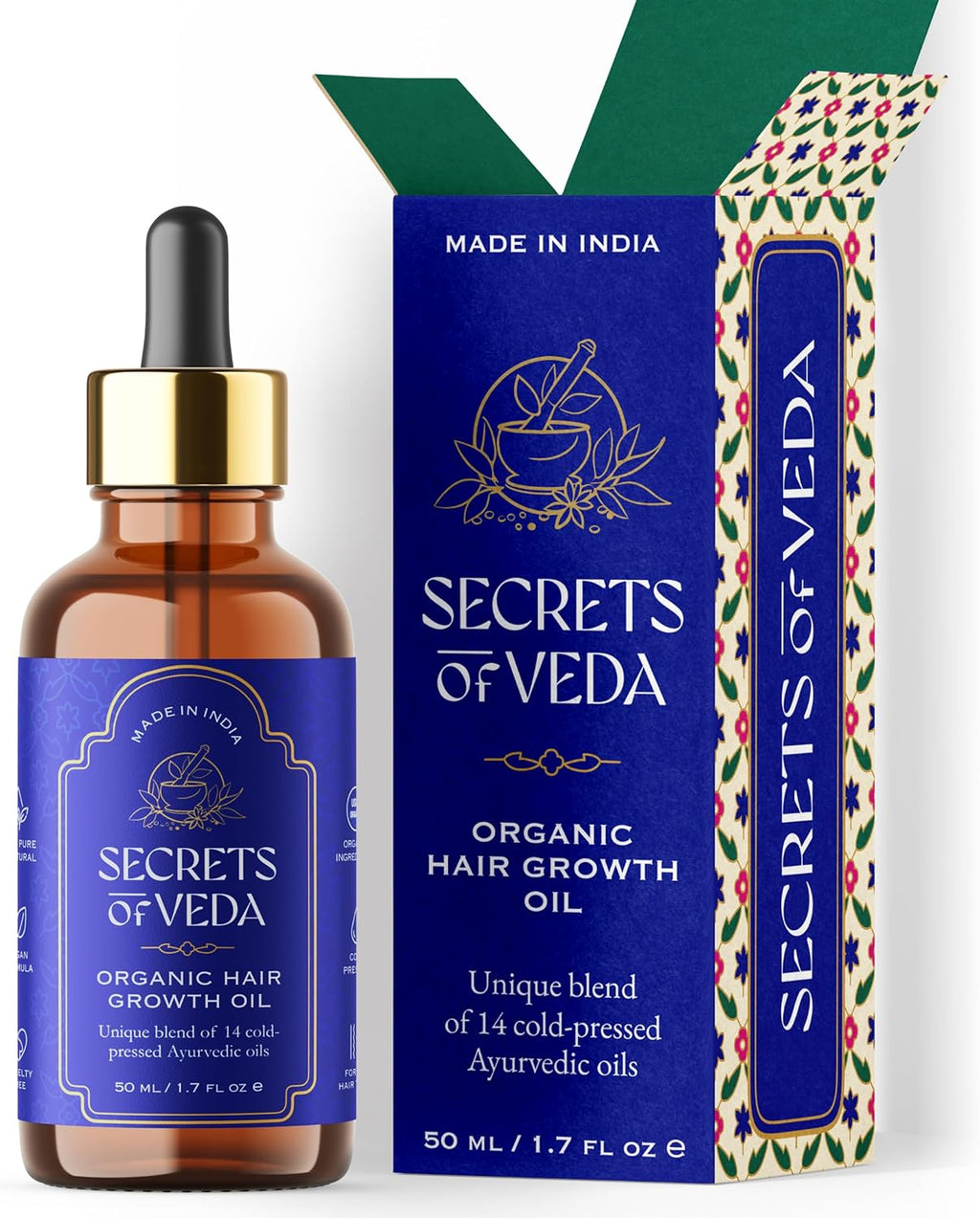 Indian Ayurveda Hair Oil– Organic Castor oil, Jojoba oil, Amla, Ashwagandha & Rosemary oil for hair growth- Repairing scalp treatment, Nourishes Split Ends & Dry Scalp