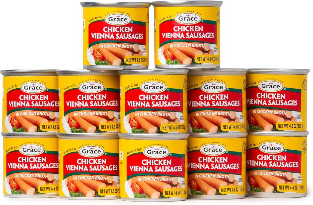 Grace Chicken Vienna Sausage in Broth 4.6z Can (Chicken Vienna Sausage (Pack of 12))