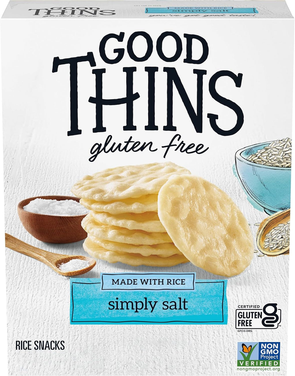 GOOD THINS Simply Salt Rice Snacks Gluten Free Crackers, Snack Crackers, 3.5 oz