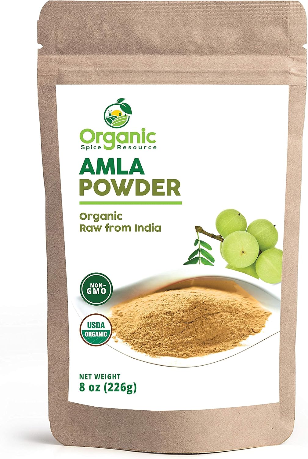 Organic Amla Powder | 8 oz (226g) | Amalaki, Non-GMO, 100% Raw from India, by SHOPOSR