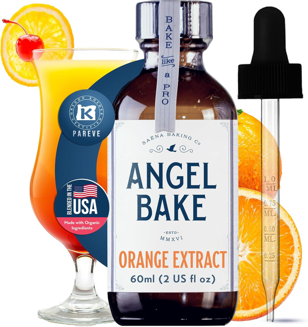 Pure Valencia Orange Extract, Five Times Strength – Perfect for Baking, Mixology & Culinary Creations – Natural Flavoring, Keto Friendly, Vegan, Gluten Free (2 Oz Extract with Latex-Free Dropper)