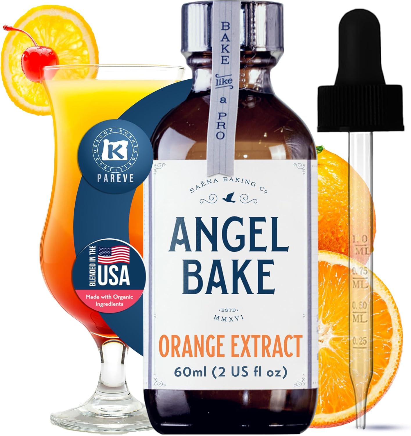 Pure Valencia Orange Extract, Five Times Strength – Perfect for Baking, Mixology & Culinary Creations – Natural Flavoring, Keto Friendly, Vegan, Gluten Free (2 Oz Extract with Latex-Free Dropper)