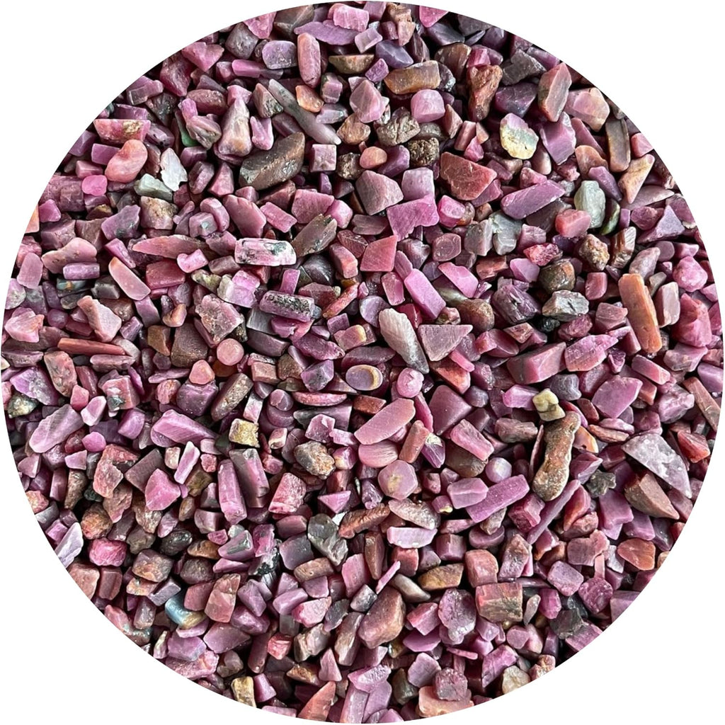 WHOLESALE Natural Semi Tumbled Ruby Gemstone Chips, Crushed Mini Crystals, Undrilled Crystal Chips (Ruby, 0.25 Pound)
