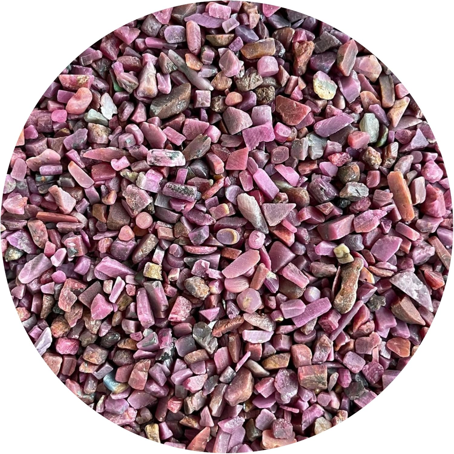 WHOLESALE Natural Semi Tumbled Ruby Gemstone Chips, Crushed Mini Crystals, Undrilled Crystal Chips (Ruby, 0.25 Pound)