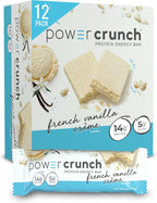 Power Crunch Protein Wafer Bars, High Protein Snacks with Delicious Taste, French Vanilla Creme, 1.4 Ounce (12 Count)