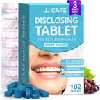 JJ Care Disclosing Tablets for Teeth- 102 Count, Individually Wrapped Plaque Disclosing Tablets for Kids Brushing Teeth, Grape Flavored Plaque Remover, Dental Care for Brushing