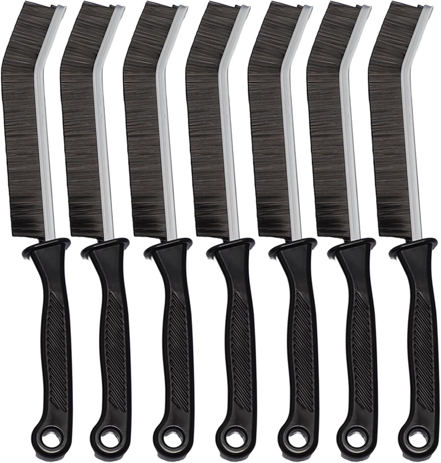 7 Pcs Hard Bristle Crevice Cleaning Brush Set - for Grout, Tight Spaces & Gap Cleaning, Deep Reach Narrow Scrubber Tools for Bathroom Tiles, Kitchen Sink, Window Tracks & Car Vents, Home Essentials
