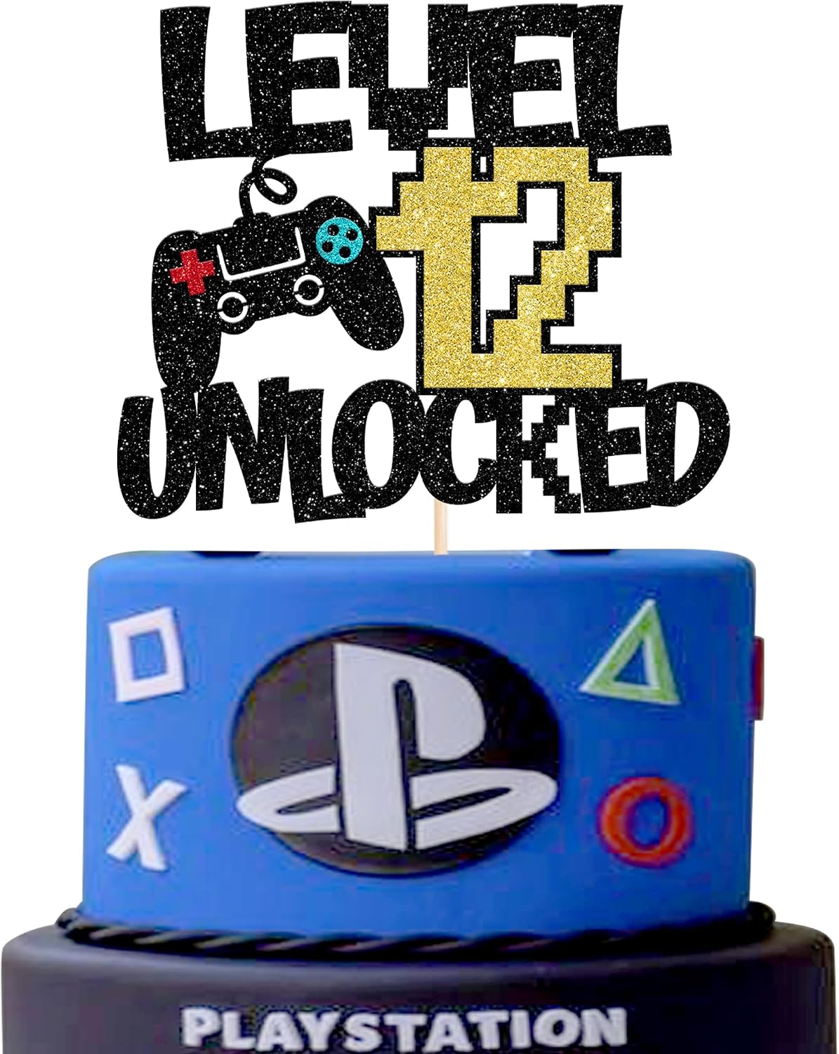 Rsstarxi 1 Pack Video Game 12th Birthday Cake Topper Video Game Controller Level 12th Unlocked Party Cake Pick Decoration for Level Up Twelveth Kids Teenagers Happy 12th Birthday Party Decorations