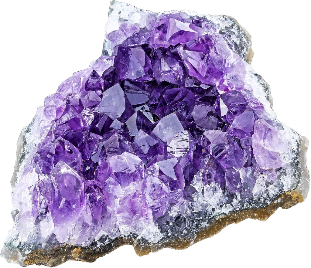 CrystalTears Amethyst Crystal Geode Cluster Raw Amethyst Rock Quartz Healing Crystals Druzy Geode Mineral Specimen Gemstone for Meditation Reiki Healing Home Decor 0.18-0.33 lb Christmas Gift