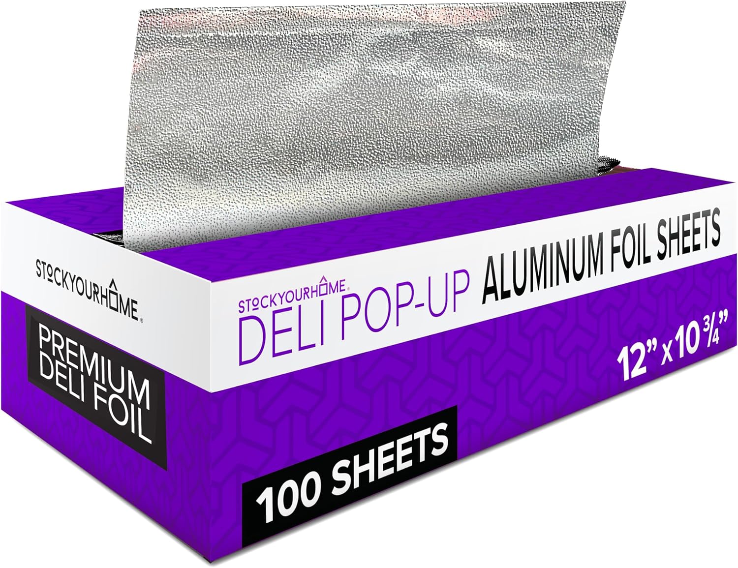 Pre-cut Deli Aluminum Foil Sheets,100 Count 12x10” Heavy Duty Pop Up Foil Sheets for Restaurants, Disposable Foil Sheets for Food, Tin Foil Sheets for Burrito, Hot Dogs, or Sandwich