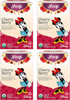 Yogi Cherry Berry Tea (4 pack, 16 each) - Caffeine-Free Organic Herbal Tea
