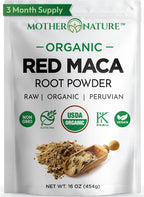 Organic, Raw Peruvian Red Maca Root Powder – Premium USDA Certified, Hormone Balance for Women, Natural Energy, Mood Support, Non-GMO, Vegan Superfood, 16 oz
