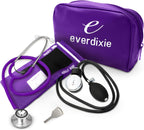 Dixie EMS Aneroid Sphygmomanometer and Dual Head Stethoscope Set with Adult Size Blood Pressure Cuff, Calibration Key and Carrying Case – Purple