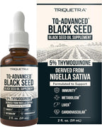 Black Seed Oil Liquid | 5% Thymoquinone - TQ-Advanced® | High Potency - 100 mg per Serving - 15:1 Concentrate from Nigella Sativa Extract, Raw Form, Vegan Formula, Glass Bottle (30 Servings)