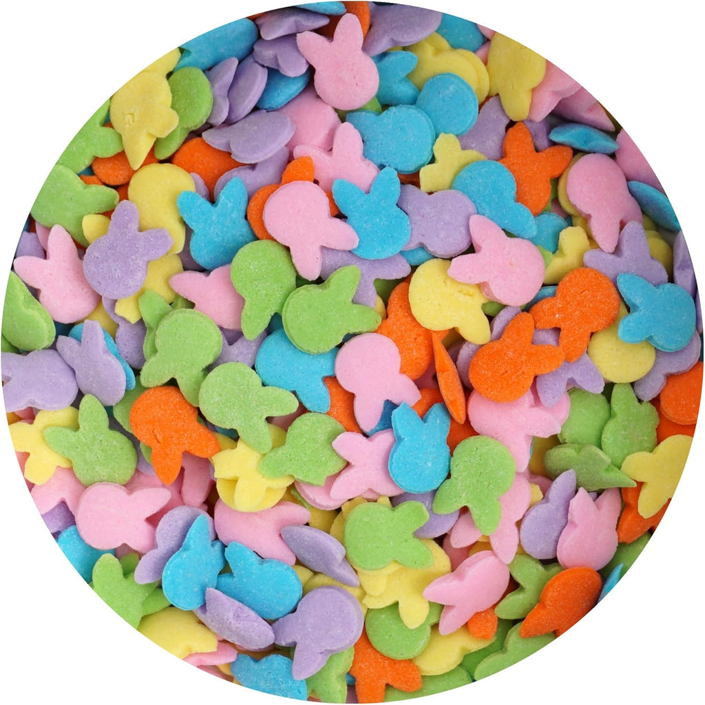 Bunny Sprinkle Confetti Mix Orange, Yellow, Blue, Green, Pink and Purple 3.28 oz, Easter Sprinkles For Cake Decorating, Baking, Ice Cream & More, Spring Sprinkles The Hampton Candy Company