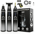 RUIM Men's 3-in-1 Body Groomer – Waterproof Electric Shaver for Groin & Sensitive Areas | Painless Wet/Dry Use with Nose, Ear & Eyebrow Trimmer