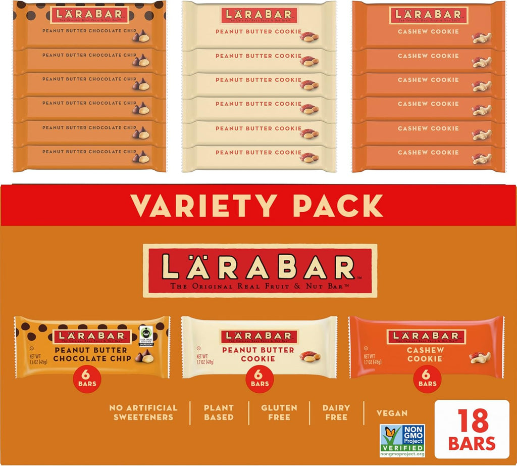 Larabar Variety Pack, Gluten Free Vegan Fruit & Nut Bars, 18 Bars, 1 lb 14 oz