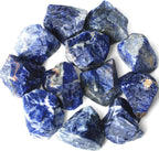 QINJIEJIE 0.9Lbs Blue Sodalite Raw Crystals Natural Stones Bulk Large 1" Rough Rocks Reiki Gemstones Fountain Landscape Rocks for Tumbling Cabbing Polishing Wire Wrapping Wicca Decoration