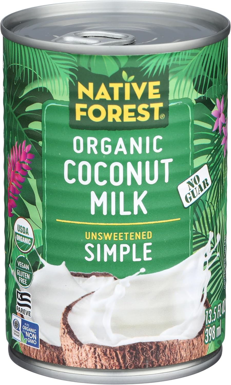 Native Forest Organic Coconut Milk Unsweetened - Unsweetened Coconut Milk Canned & Organic, Simple, Vegan, Gluten Free, Non-GMO, No Guar - 13.5 Fl Oz (Pack of 1)