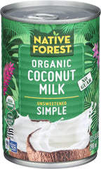 Native Forest Organic Coconut Milk Unsweetened - Unsweetened Coconut Milk Canned & Organic, Simple, Vegan, Gluten Free, Non-GMO, No Guar - 13.5 Fl Oz (Pack of 1)