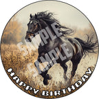 7.5x Inch Edible Cake Toppers – Horse Themed Birthday Party Collection of Edible Cake Decorations