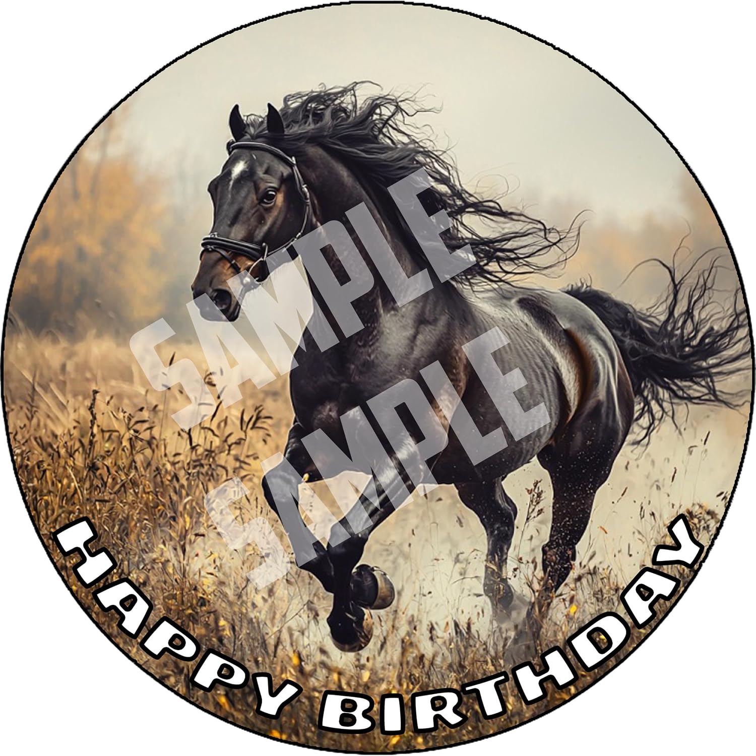 7.5x Inch Edible Cake Toppers – Horse Themed Birthday Party Collection of Edible Cake Decorations