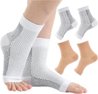 2 PCS One Compress Bamboo Foot Sleeves, Bamboos Anti Fatigue Socks, Ankle Protection Socks, Ankle Sleeves for Foot Pain Relief Soothe for Arch Support, Plantar Fasciitis, Achilles Tendonitis (M/L)