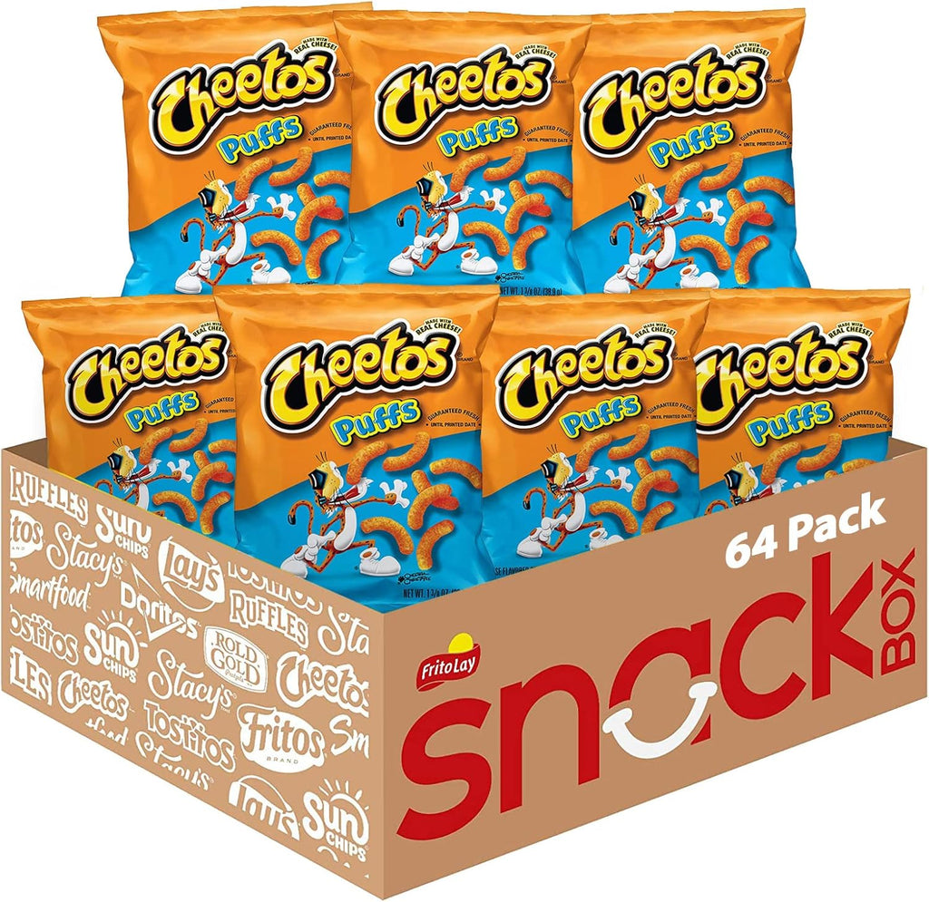 Cheetos Cheese Flavored Snacks, Puffs, 1.375 Ounce (Pack of 64)