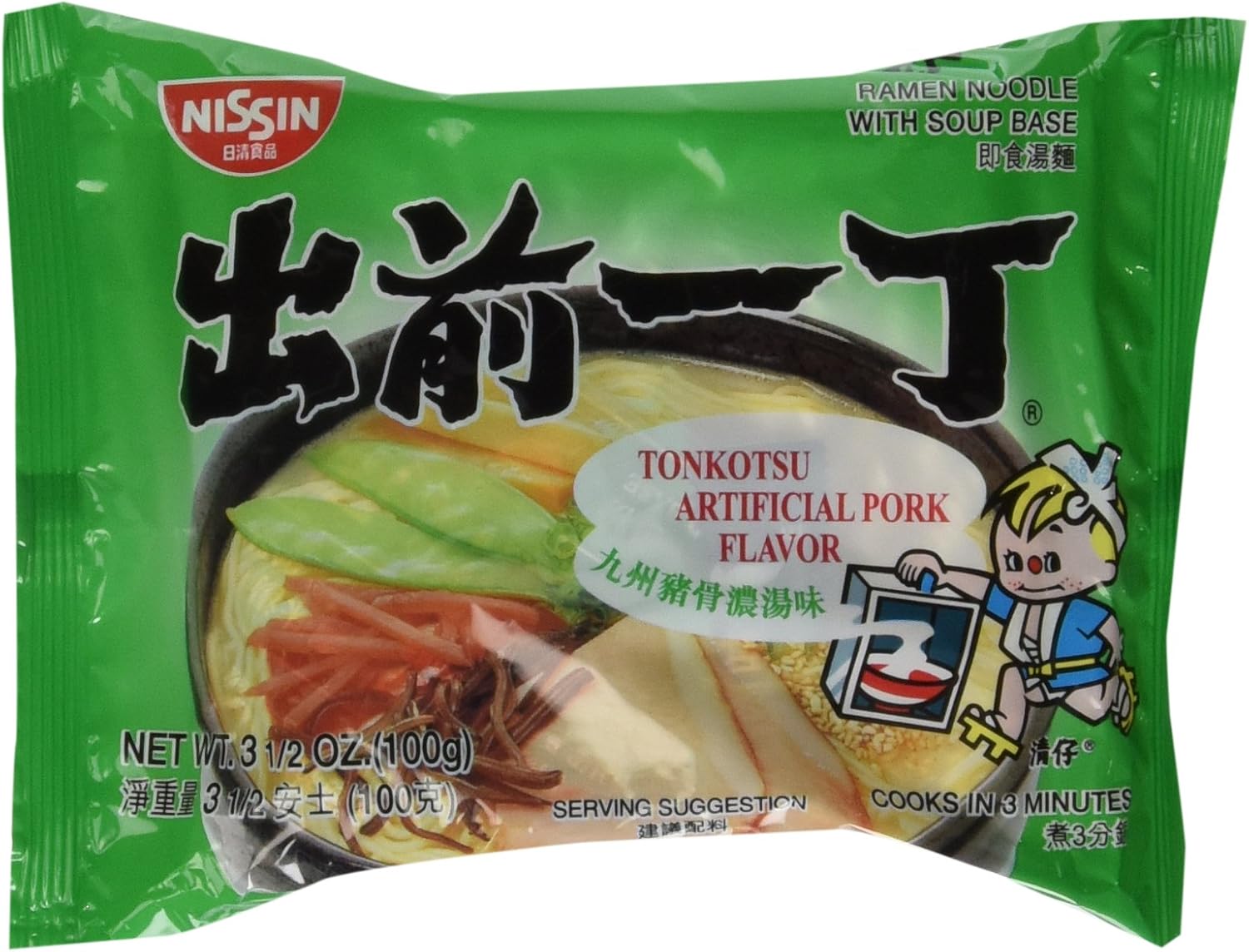 Nissin, Demae Ramen, Tonkotsu Pork, 3.5 oz (Pack of 30)