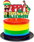 Reggae Dancehall Happy Birthday Cake Topper - Summer Hawaii Music Dance Party Cake Topper - Hawaiii Pool Decorations For Men