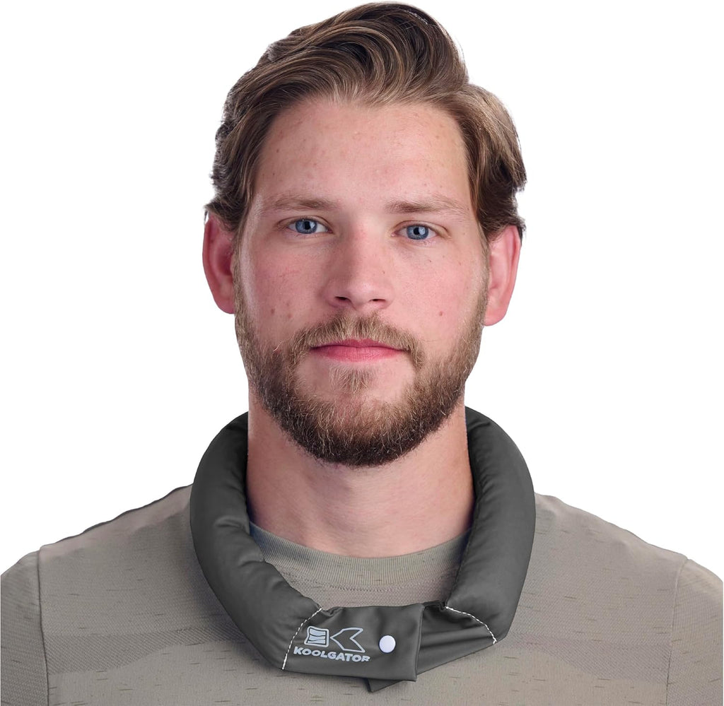 KOOLGATOR Evaporative Cooling Neck Wrap – Reusable Neck Cooler with Long Lasting Relief During Hot Weather Activities, Sports, & Outdoor Work, Gray, 1 Pack