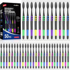 50 PCS Premium Individually Wrapped Bulk Toothbrush Pack, Disposable Toothbrushes, Kids Toothbrush, Medium Soft Bristle Toothbrushes, Ergonomics Handle, Perfect for Travel Hotel Donation