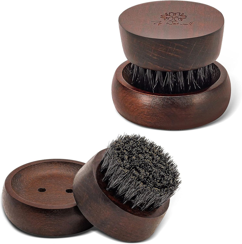 Beard Brush for Men - 100% Boar Bristle Beard Brush, Comes with Solid Wood Base - Mastering The Beards of Men All Over The World