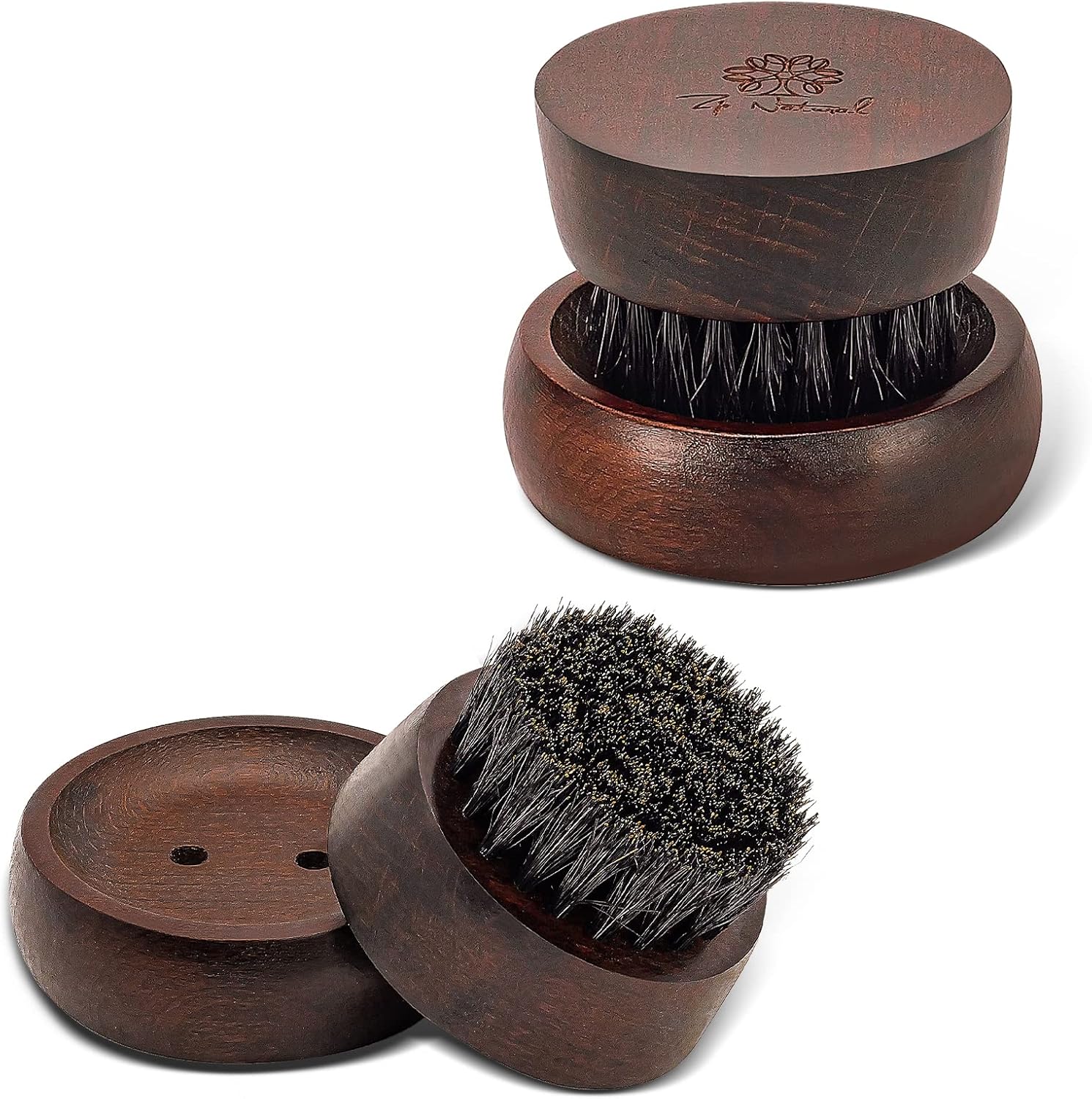 Beard Brush for Men - 100% Boar Bristle Beard Brush, Comes with Solid Wood Base - Mastering The Beards of Men All Over The World