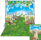 Happy Easter Backdrop Eggs Bunny Spring Garden Photography Background 5x7ft Rabbits Flowers Easter Party Decoration Banner Supplies