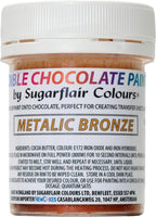 Sugarflair Metallic Bronze Chocolate Paint - Coloured Cocoa Butter for Painting Directly Onto Chocolate, Transfer Sheets or Moulds - 35g