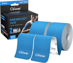 CKeep Kinesiology Tape, Uncut 2 Rolls, Original Cotton Elastic Premium Athletic Tape,Latex Free Hypoallergenic, 2inch x 16ft, Light Blue