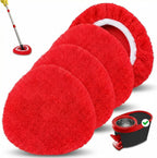 Baderke 4 Pack Microfiber Mop Heads Replacements Microfiber Spin Mop Replace Heads Reusable Refills Pads Duster Replace Washable Cleaning Cloths Scrubber Dust Refills for Floor Cleaning (Red)