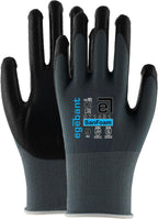 SanFoam Foam Nitrile Work Gloves, Safety Grip Gloves, Breathable Durable, Grey Liner, Sizes 6-11, 10 Pairs