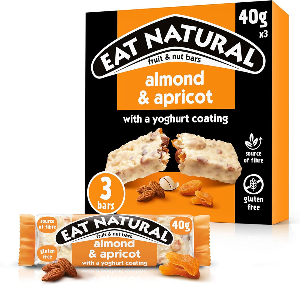 Eat Natural Fruit and Nut Bar with Almond Apricot and Yoghurt Coating, 150 g