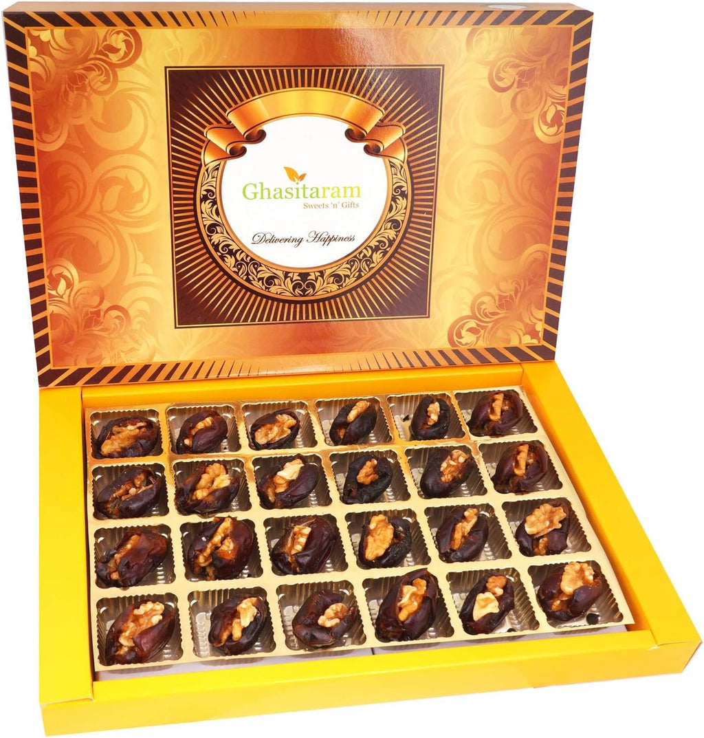 Ghasitaram Gifts Diwali Gifts - Sweets Premium Dates with Walnuts 24pcs