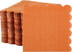Fuutreo 200 Pcs Cocktail Napkin 2-ply Scalloped Edged Dessert Napkins Folded 5 x 5 Inches Disposable for Dinner Wedding Birthday Party Bridal Anniversary Reception Event(Terracotta)