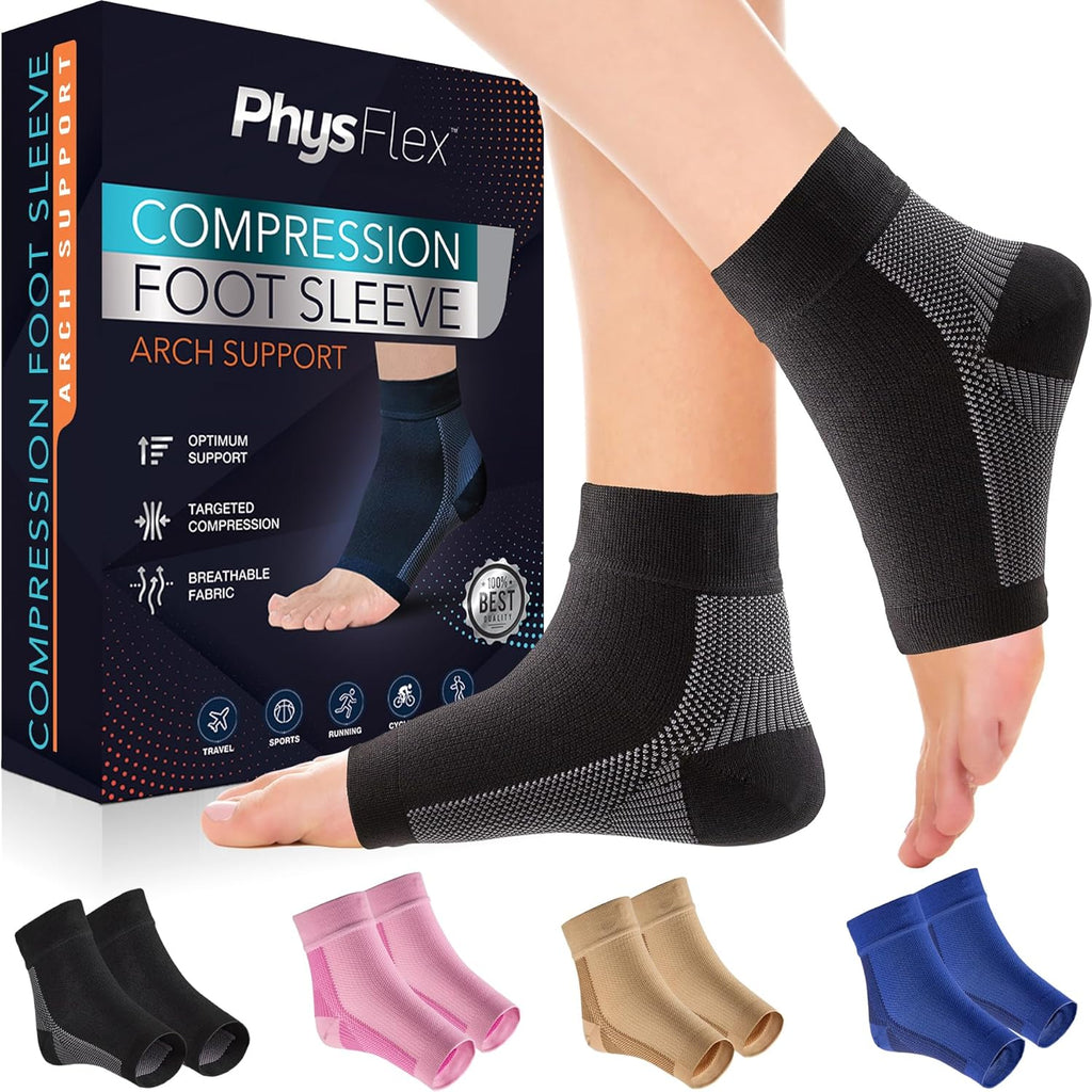 Compression Socks 20-30mmHg for Plantar Fasciitis Relief, Achilles Tendonitis Relief (1 Pair) - Ankle Brace Compression Sleeve for Heel Spurs, Foot Swelling & Fatigue - Arch Support Brace for Everyday Use