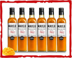 Mayer Premium Artisan Mango Syrups – Award-Winning, Only Real Mangoes and 3 Natural Ingredients, Vegan, Gluten Free, Dairy Free, Versatile for Beverages & Desserts – No Artificial Additives, Rich Authentic Flavor ( 16.9 Fl oz. / 500 ml, 6 Pack Mango )