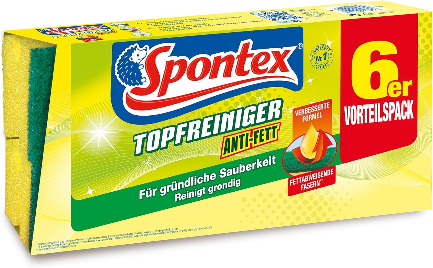 Spontex Scourer, Anti-Grease, 1 Value Pack, Grease-Repellent Fibres.
